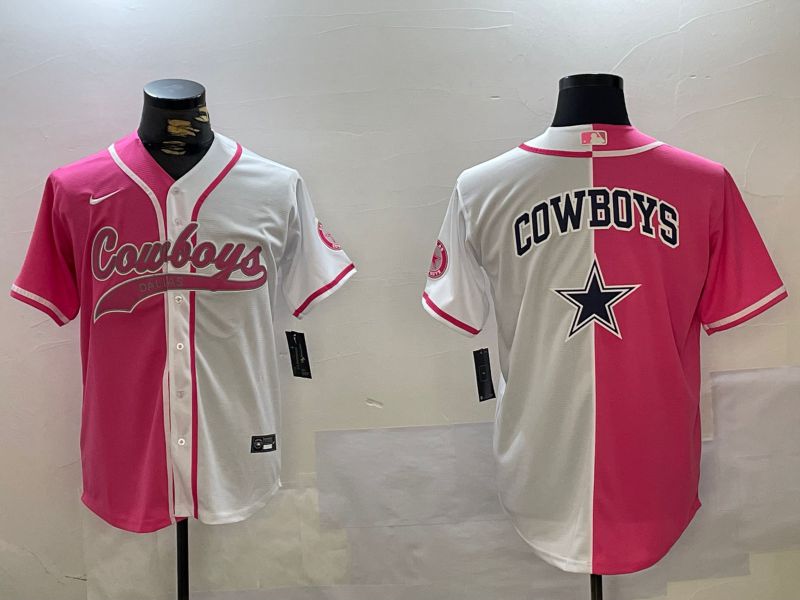 Men Dallas Cowboys Blank white pink Joint Name 2024 Nike Limited NFL Jersey style 10->dallas cowboys->NFL Jersey